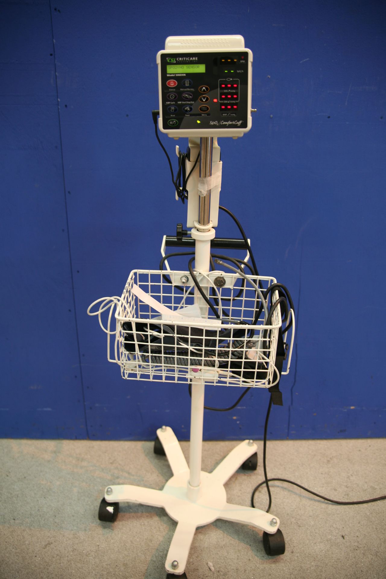 CSI Criticare Systems SPO2/ Comfortcuff Vital Signs Monitor On Trolley With Cuff And Finger Sensor