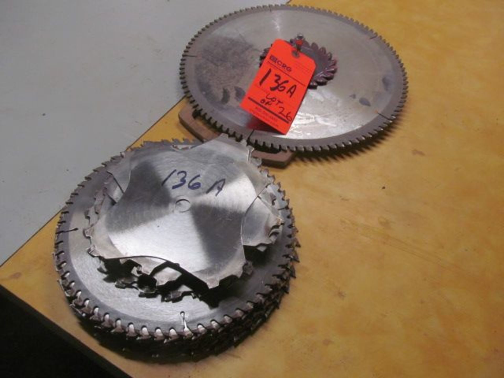 Lot (26) ass't carbide tipped saw blades for 5/8" arbor