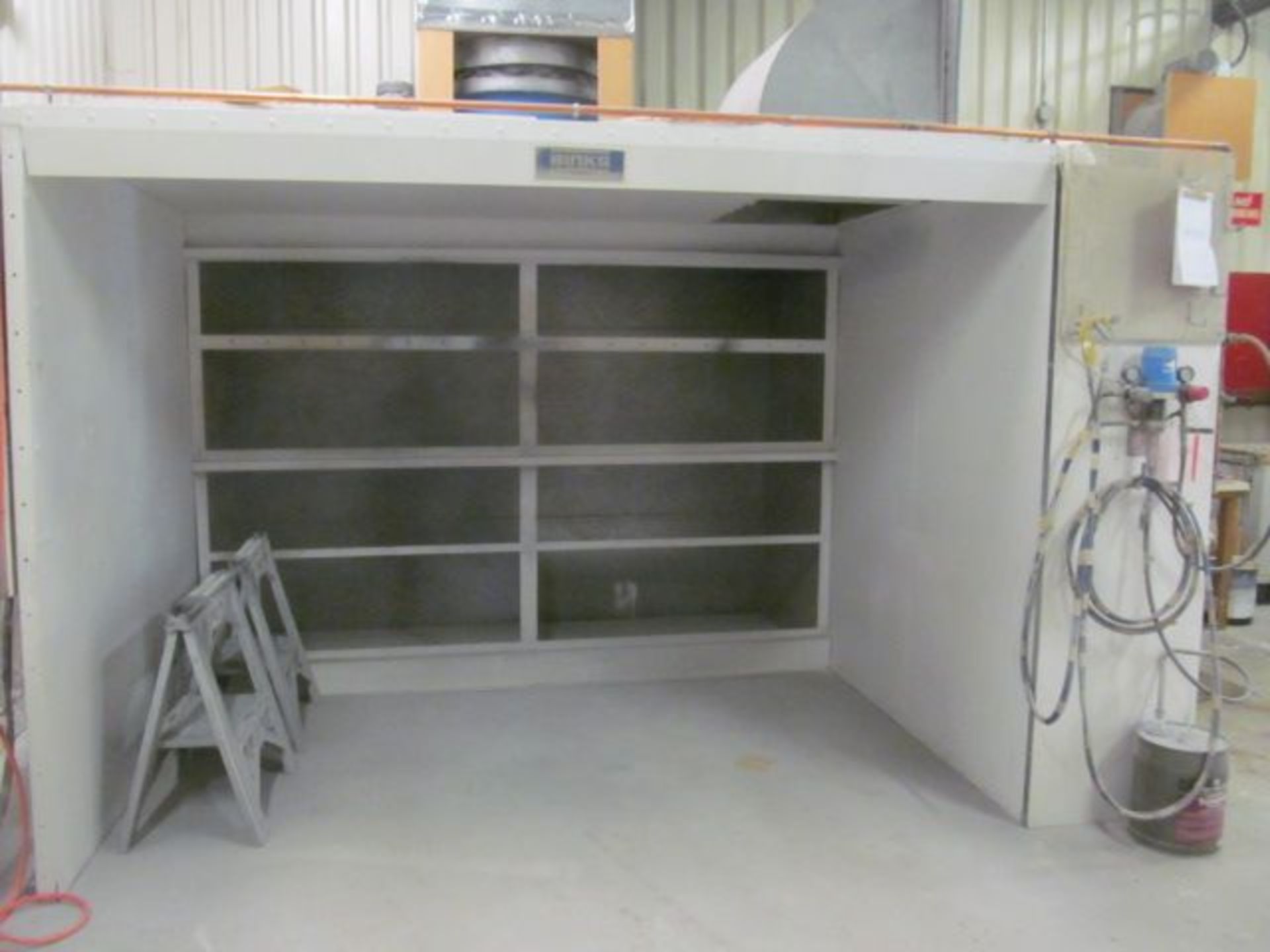 Binks 9-1/2' X 9-12' spray booth with Kremlin Spray System and exhaust fan, regulators, hose, etc. - Image 2 of 3