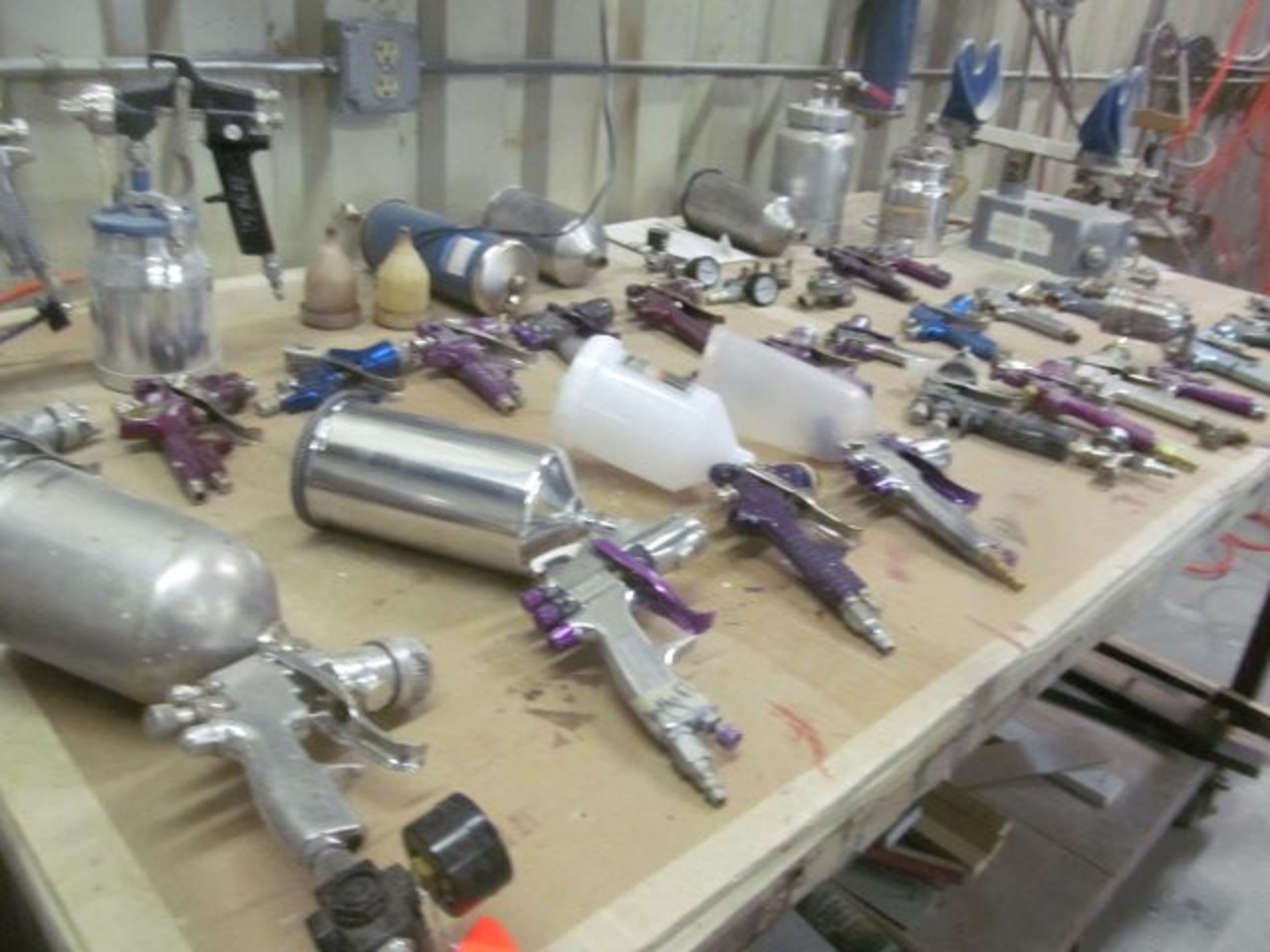 Lot ass't paint/varnish spray guns, pressure pot and accessories etc. - Image 2 of 3