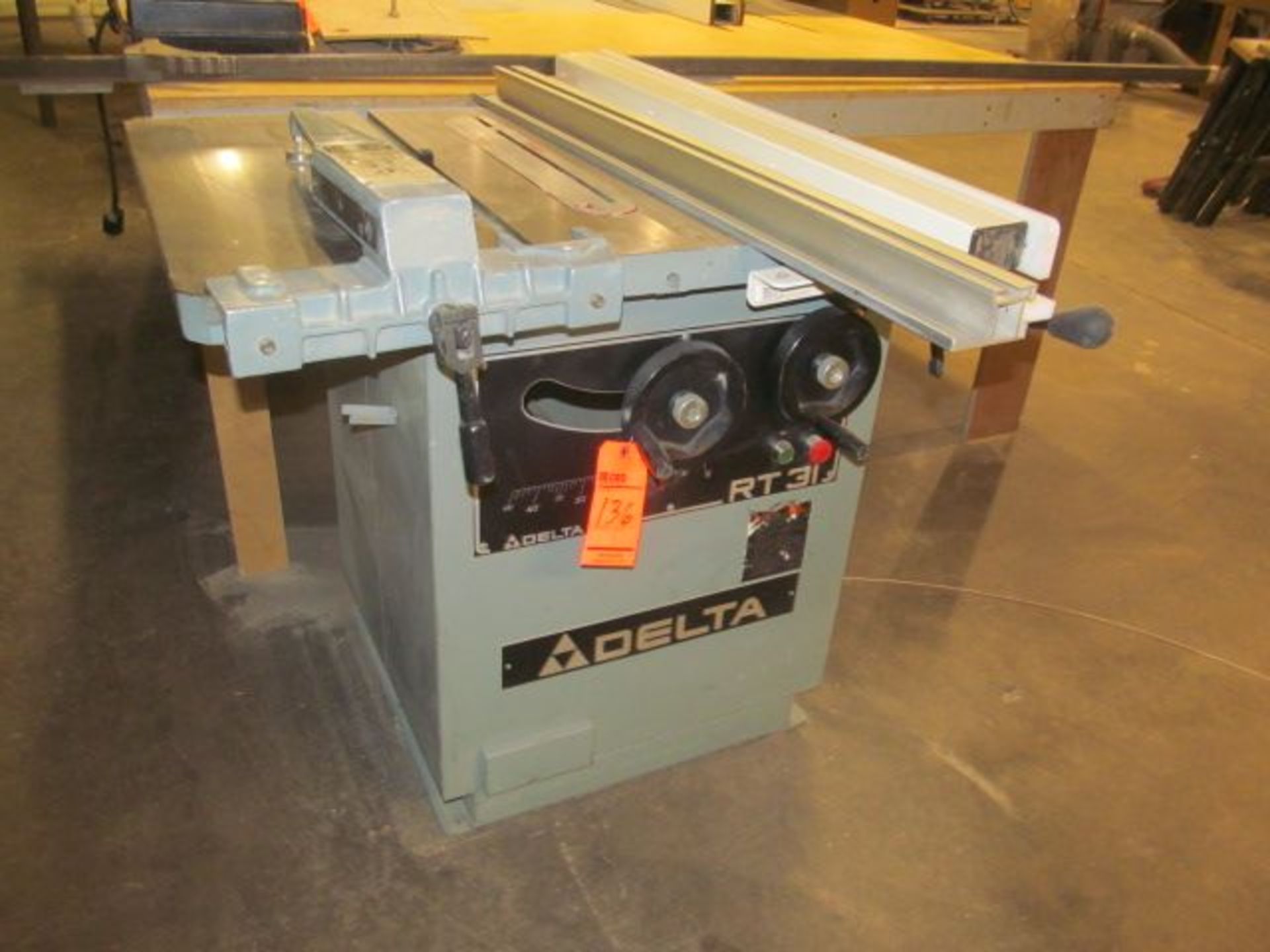 Delta tilting arbor table saw, M/N RT31, with 8" blade, 12" blade cap, with (2) ass't Delta unisaw - Image 2 of 2