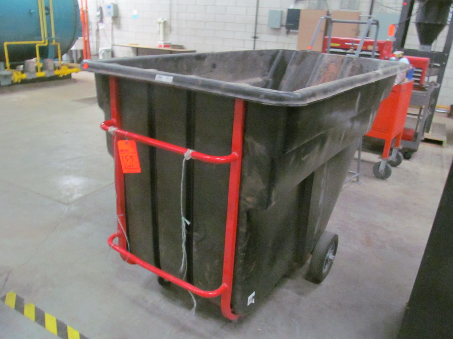 Lot of (5) assorted black self-dumping hoppers with metal frames and plastic hopper-(1) yard - Image 4 of 4