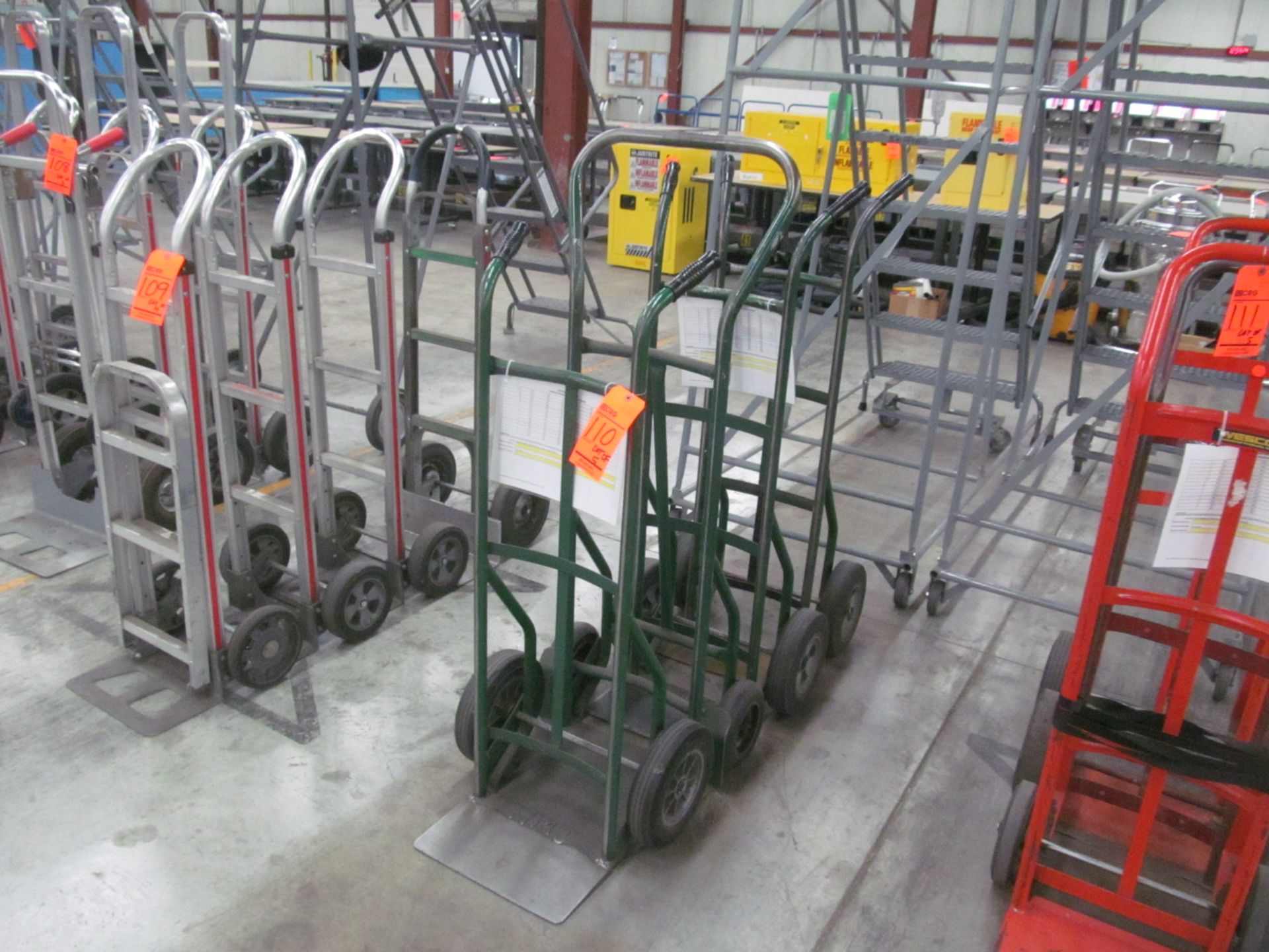 Lot of (6) assorted 2 wheel hand trucks, all solid tires - Image 2 of 2