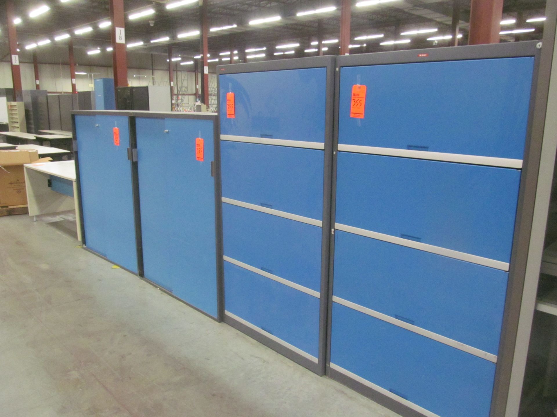 Lot of (4) metal cabinets, (2) 4 drawer lateral file cabinets, and (2) double sliding door storage - Image 2 of 2