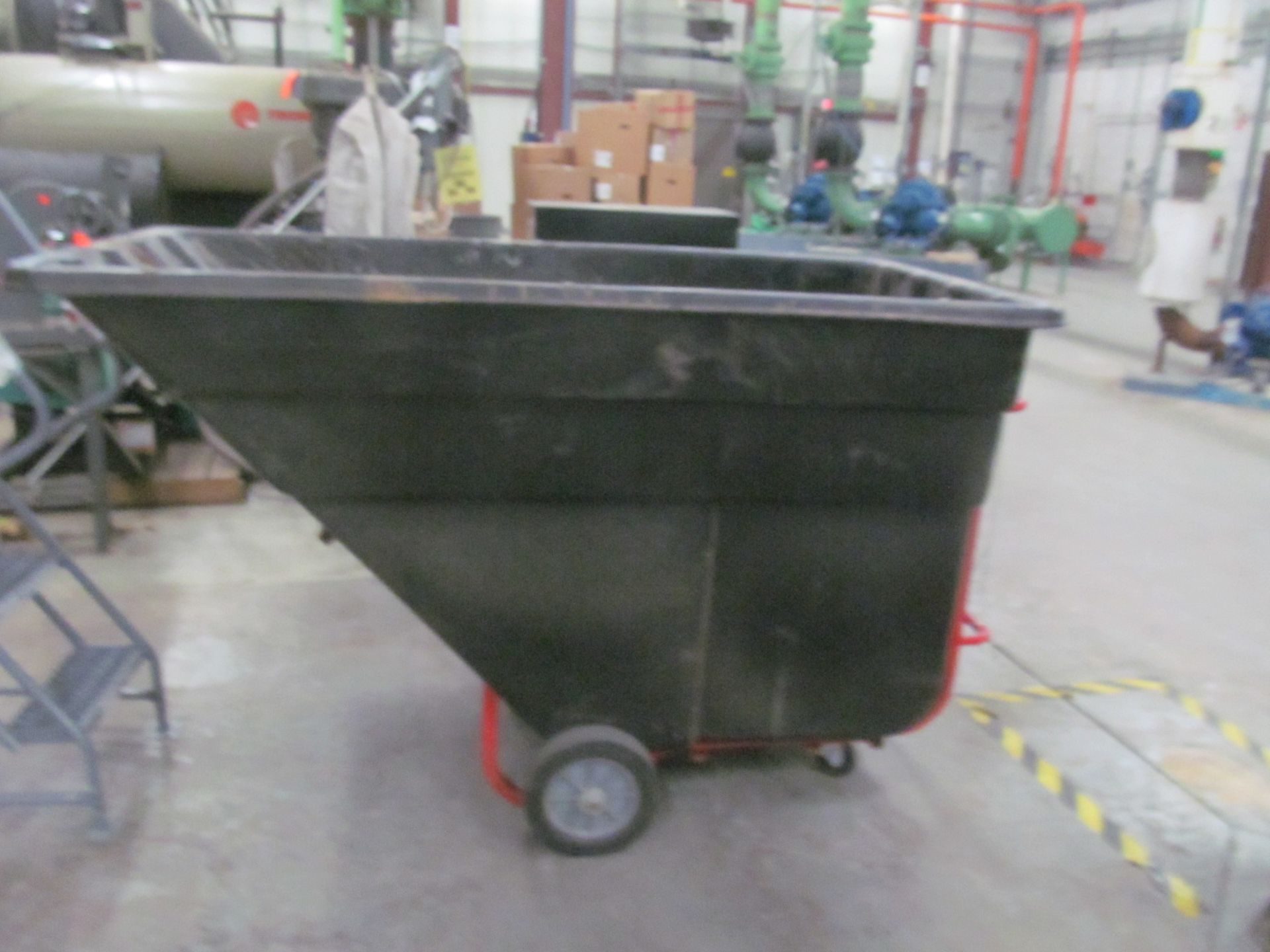 Lot of (5) assorted black self-dumping hoppers with metal frames and plastic hopper-(1) yard - Image 2 of 4