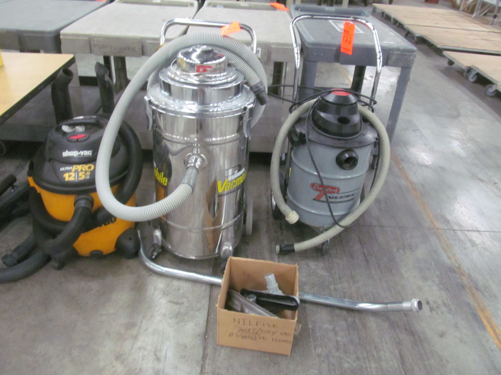 Lot of (4) assorted portable electric shop vacs