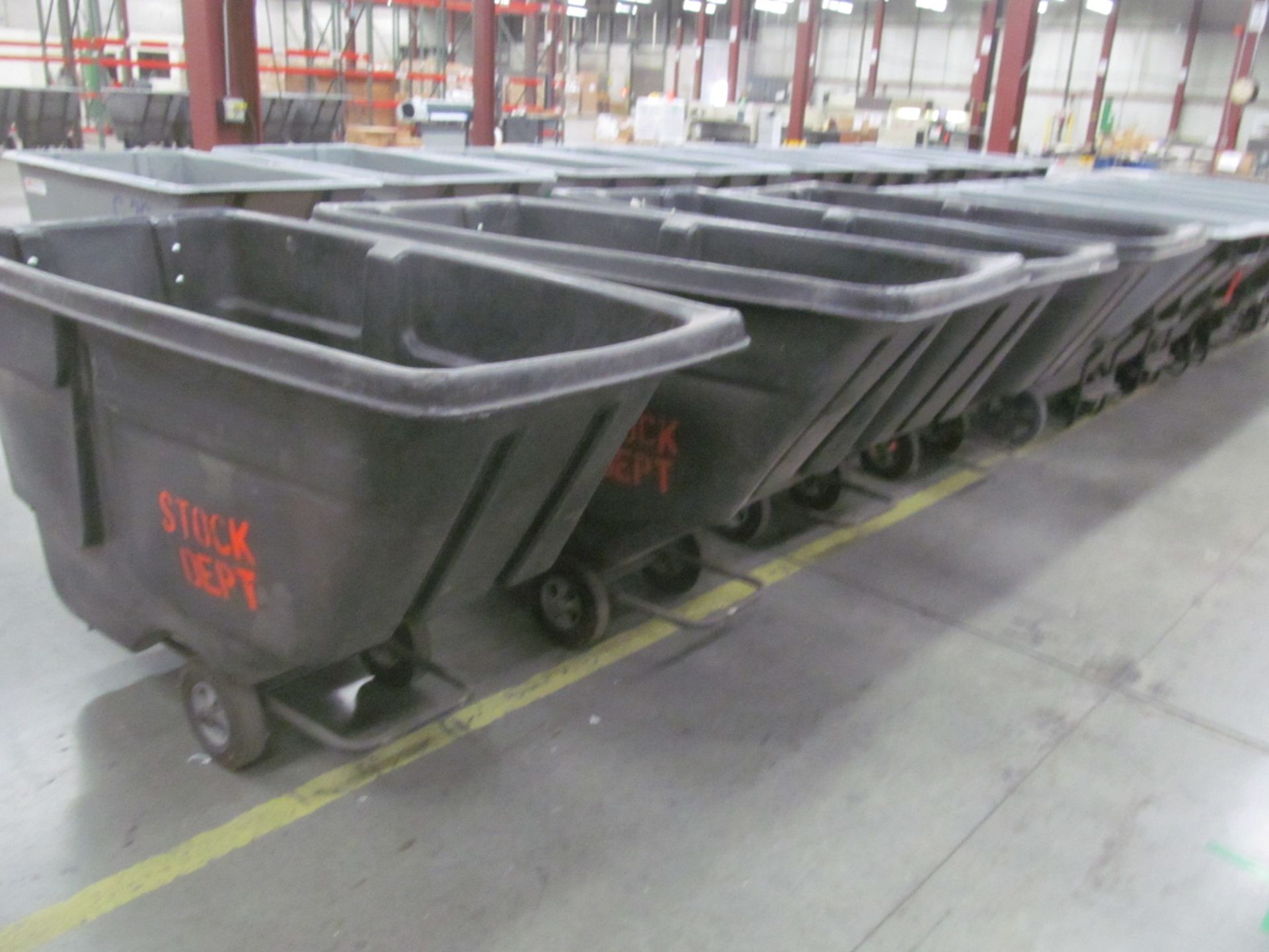 Lot of (5) assorted black self-dumping hoppers with metal frames and plastic hopper-(1) yard - Image 3 of 4