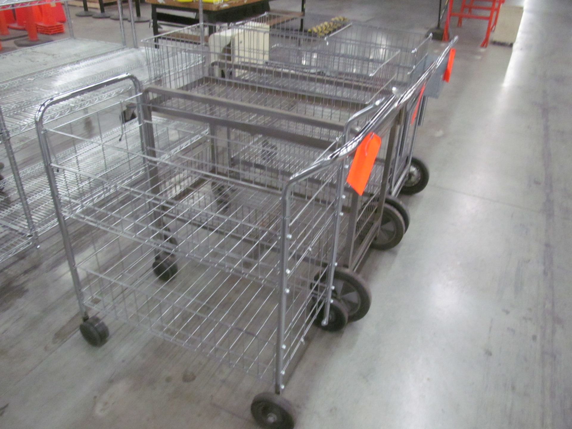 Lot of (3) assorted portable basket style metro carts - Image 3 of 3