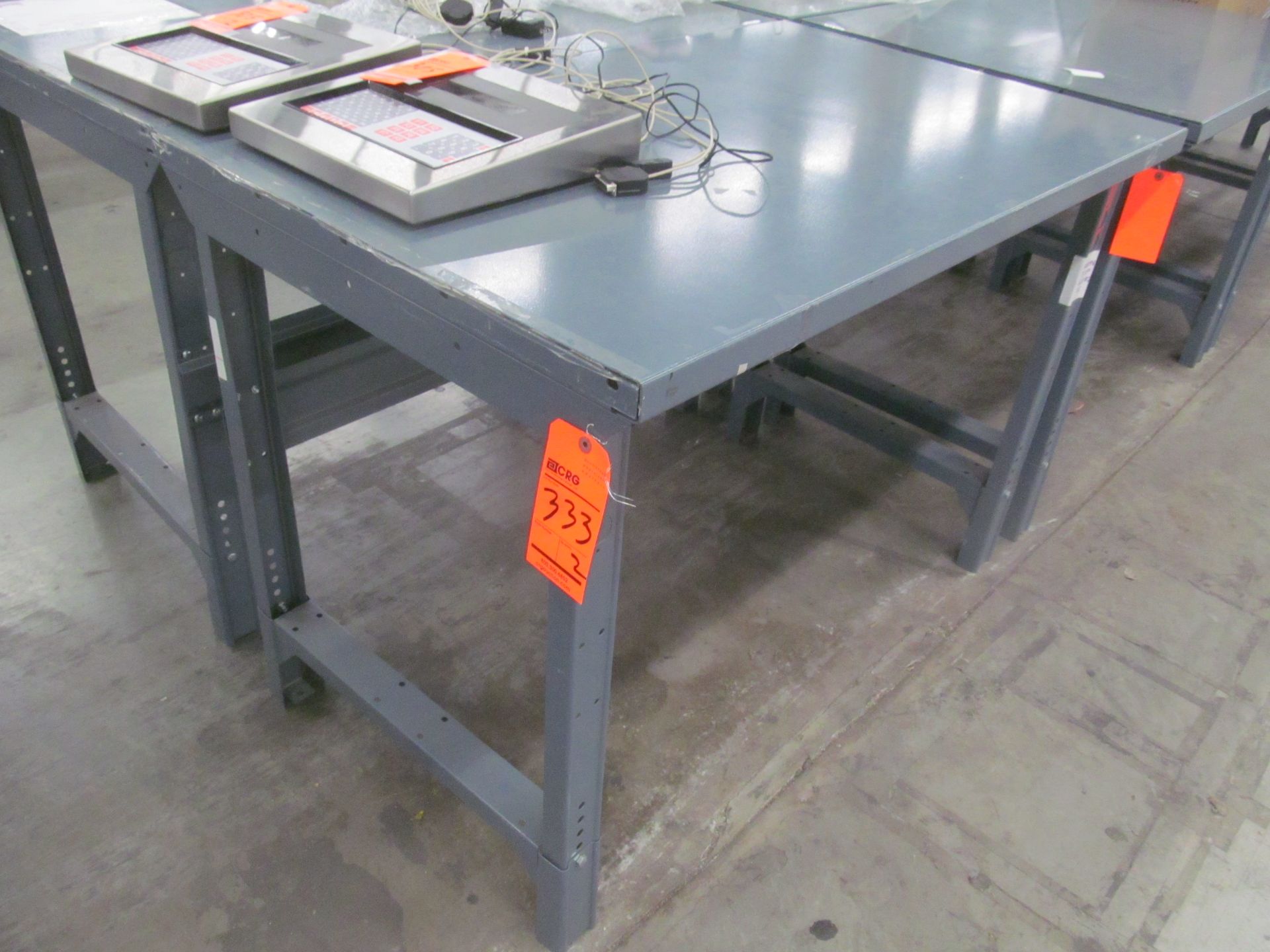 Lot of (2) 30" X 48" metal shop tables