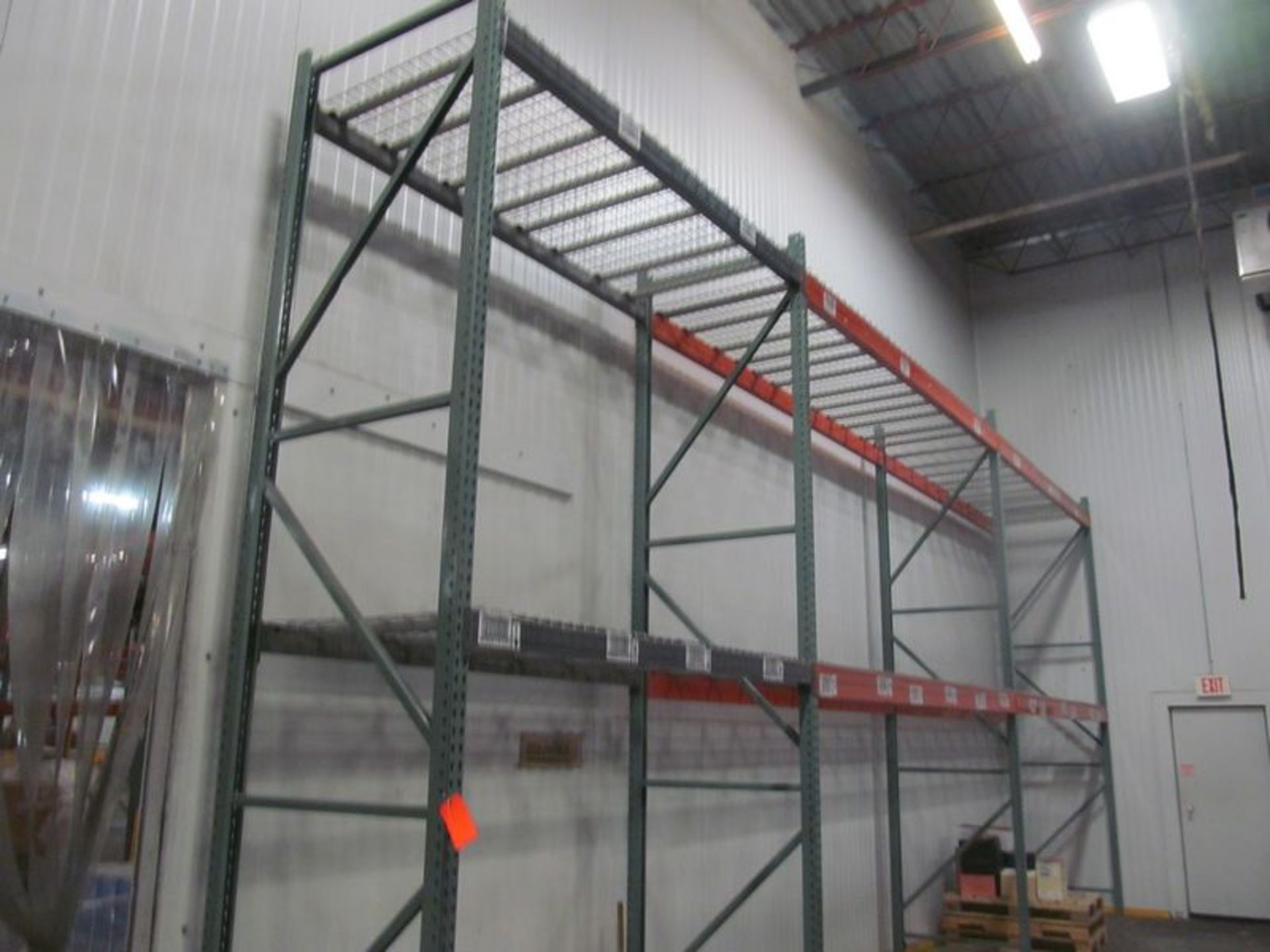Lot of (6) sections Interak cup style pallet rack, (8) 14' uprights, 3" x 3", (16) 12' long and (