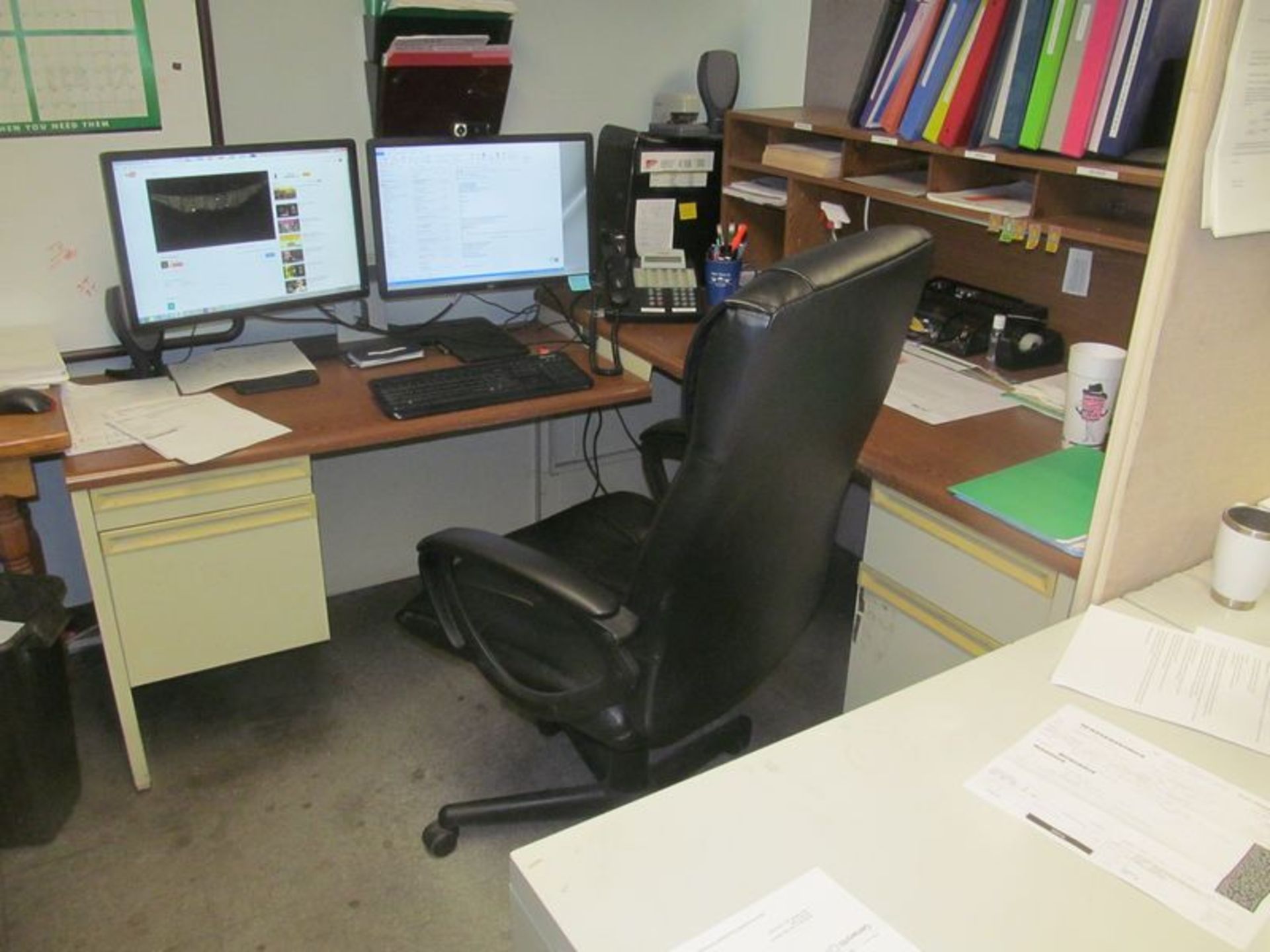 Lot of assorted office furniture including (2) desks, (2) chairs, partitions, etc. - Image 2 of 2