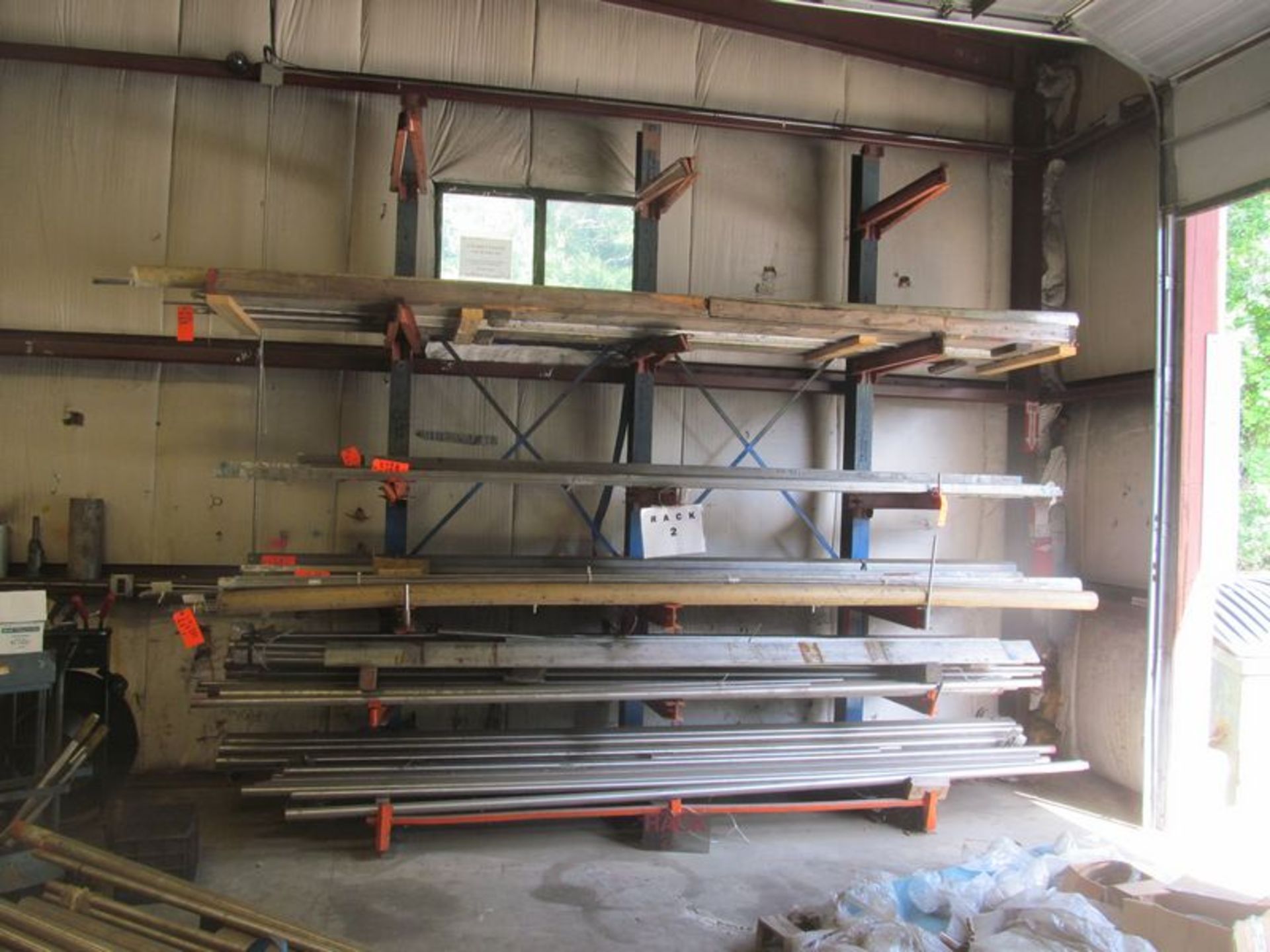 6 tier cantilevered metal stock rack, 102"w x 42" deep x 12' high with (15) 32" adjustable arms, - Image 2 of 2