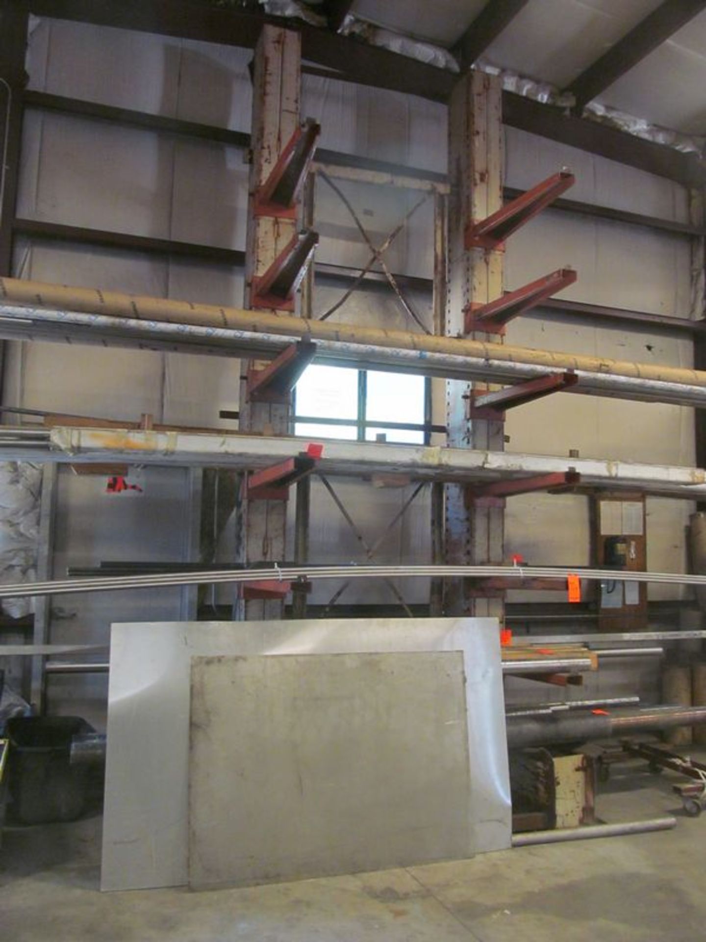 7 tier cantilevered metal stock rack, 66"w x 56" deep x 15' high, with (12) 36" long adjustable - Image 2 of 2