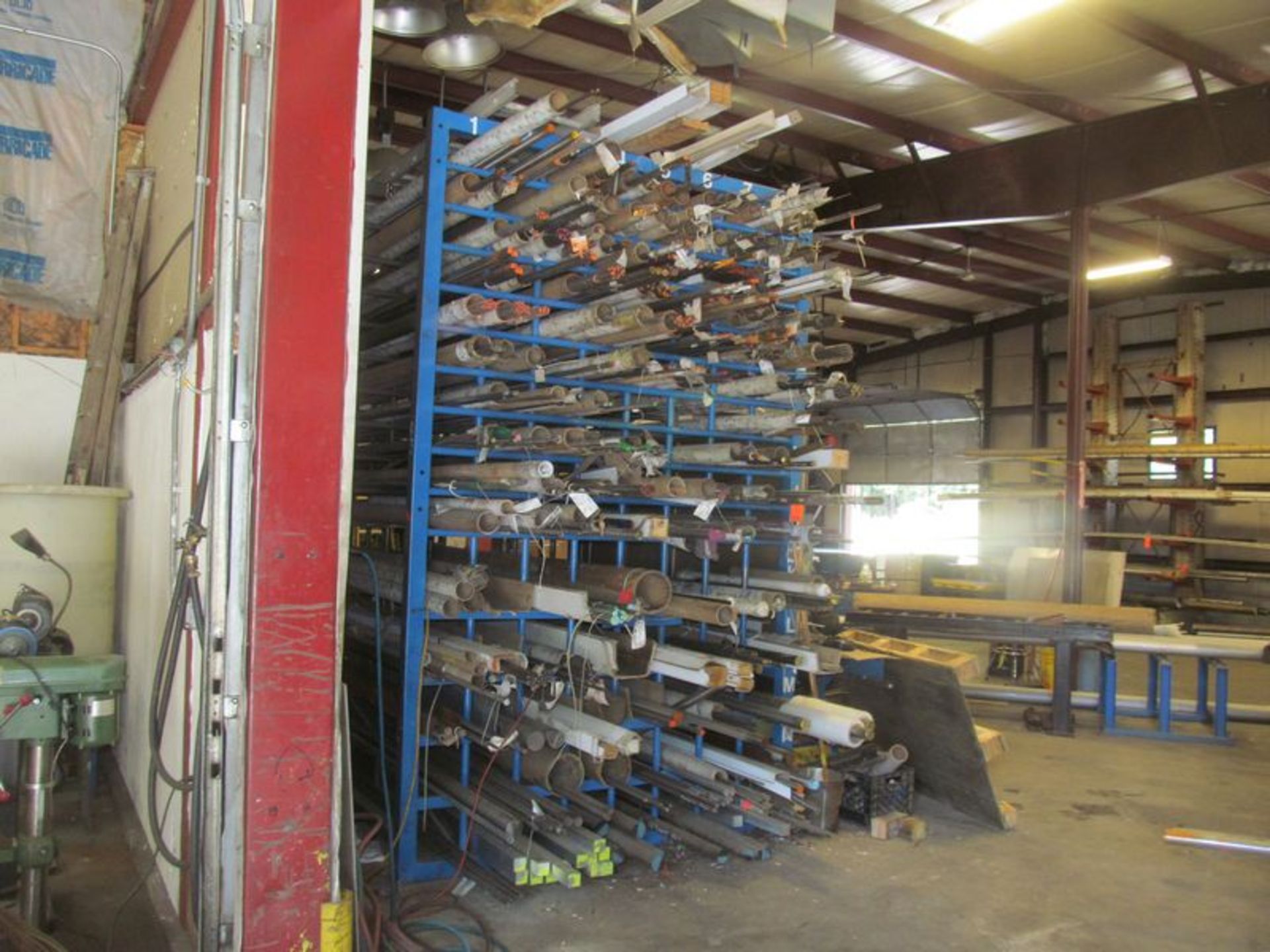 112 hole cubby hold type metal stock rack, 82"w x 144" deep x 10' high, no contents