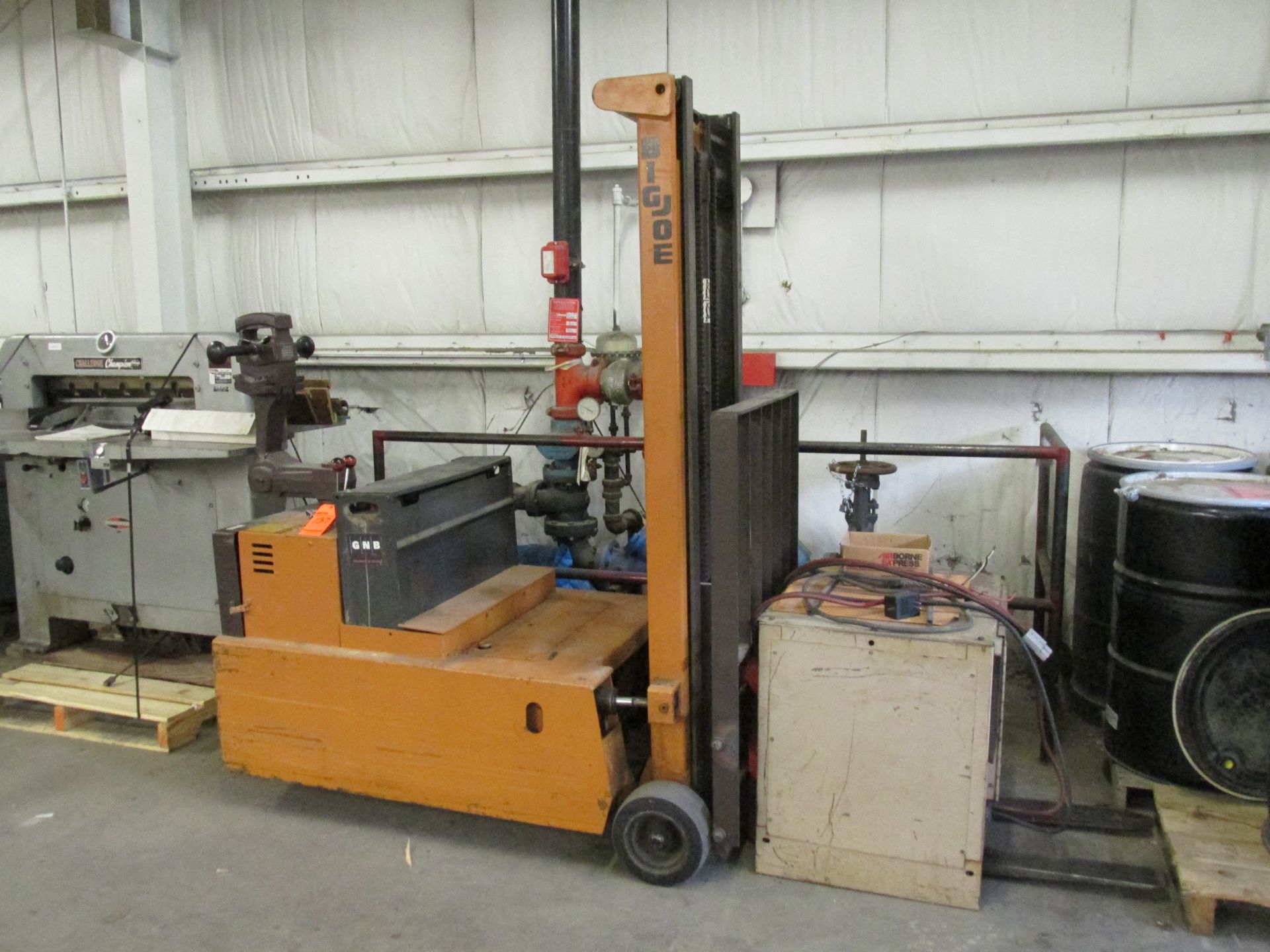 Big Joe, m/n PDC-30-130, walk-behind electric forklift, 12 volt, 3,000 lb. capacity, 130" lift