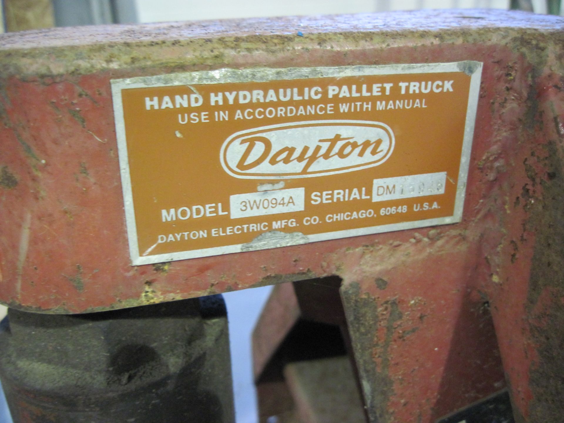 USED Dayton Pallet Truck Model 3W094A, Fork Length: 48”, Fork Width: 27” (Loc. REW1) - Image 2 of 3