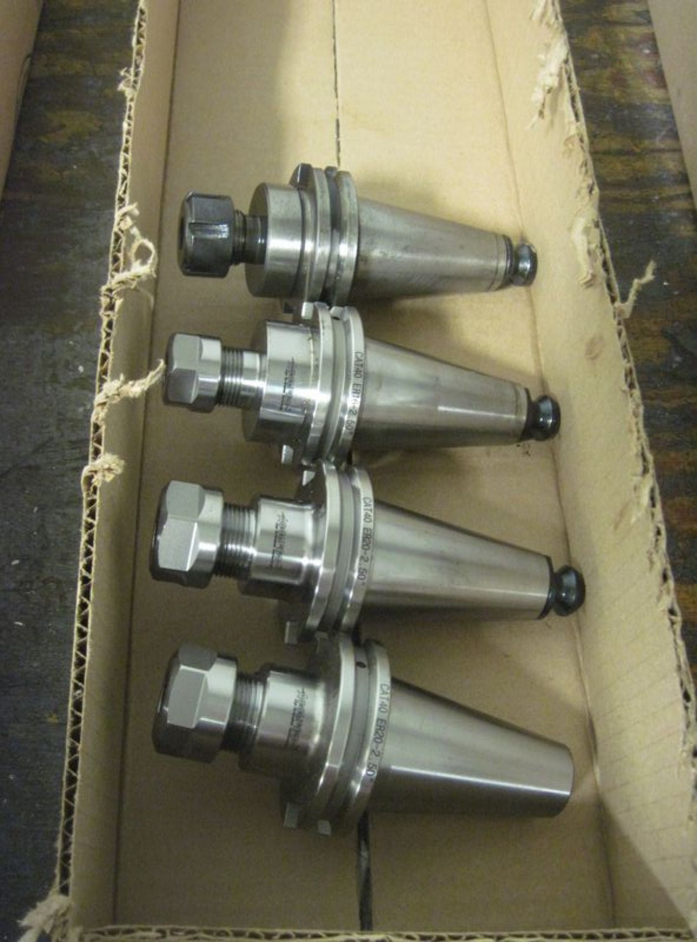 Lot of (4) Cat-40 ER 16 & ER 20 collet chucks