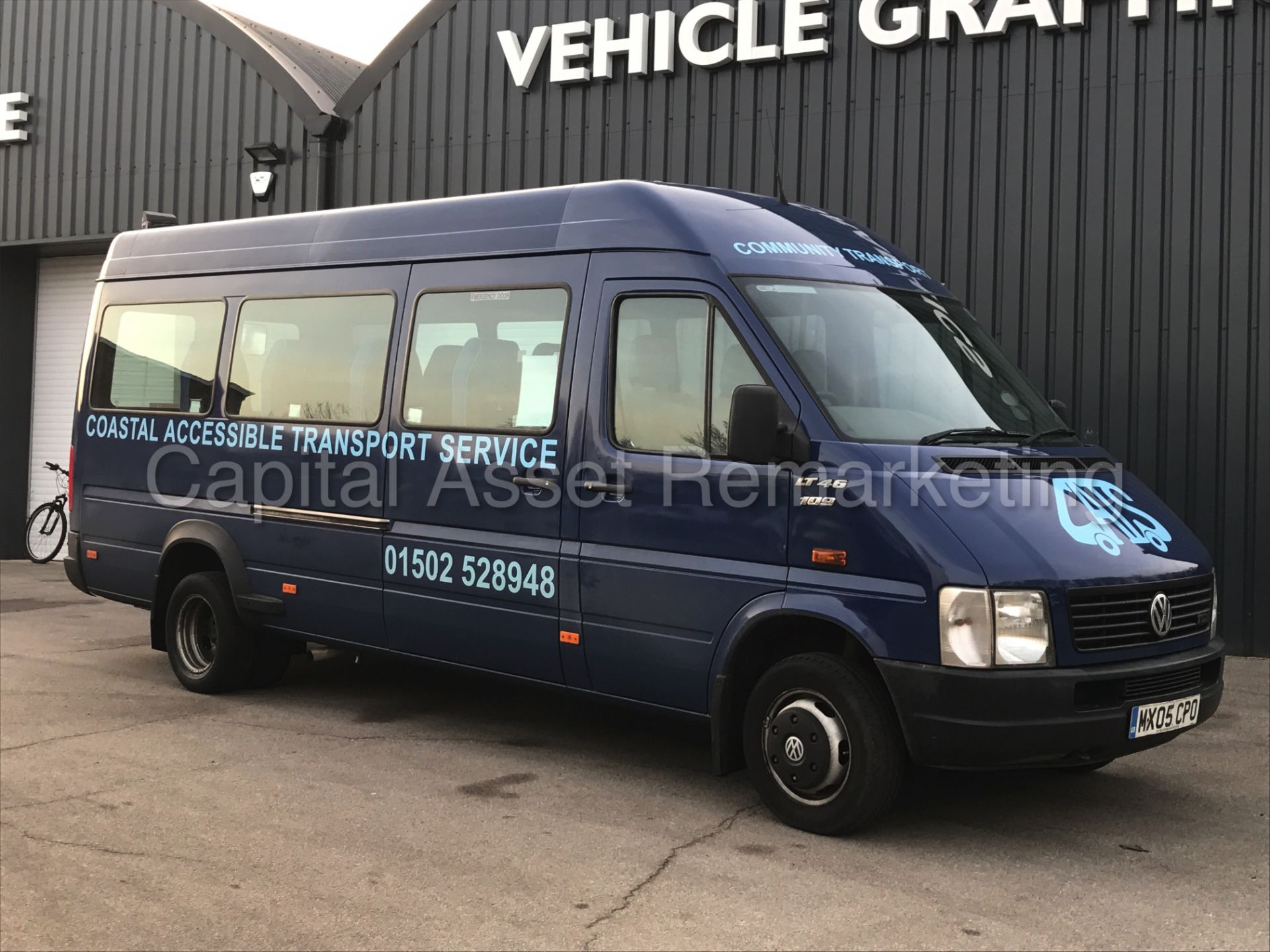 VW LT46 TDI 'LWB HI-ROOF' (2005) *16 SEATER BUS* 'COACH INTERIOR - TWIN SIDE DOORS' VERY LOW MILES