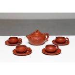 Arte Cinese Set da the in terracottaYixing Cina, XX secolo. . Cm 17,00 x 11,00. Set composto di