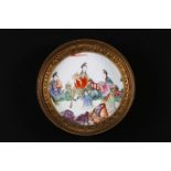 Arte Cinese Piccola ceramica famiglia rosa entro cornice francese in bronzo dorato  Cina, XVIII
