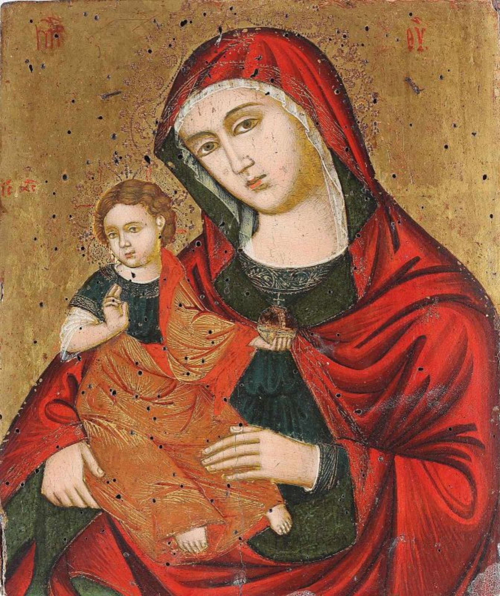 ARTISTA VENETO - CRETESE DEL XVII SECOLO Madonna col Bambino. ARTISTA VENETO - CRETESE DEL XVII