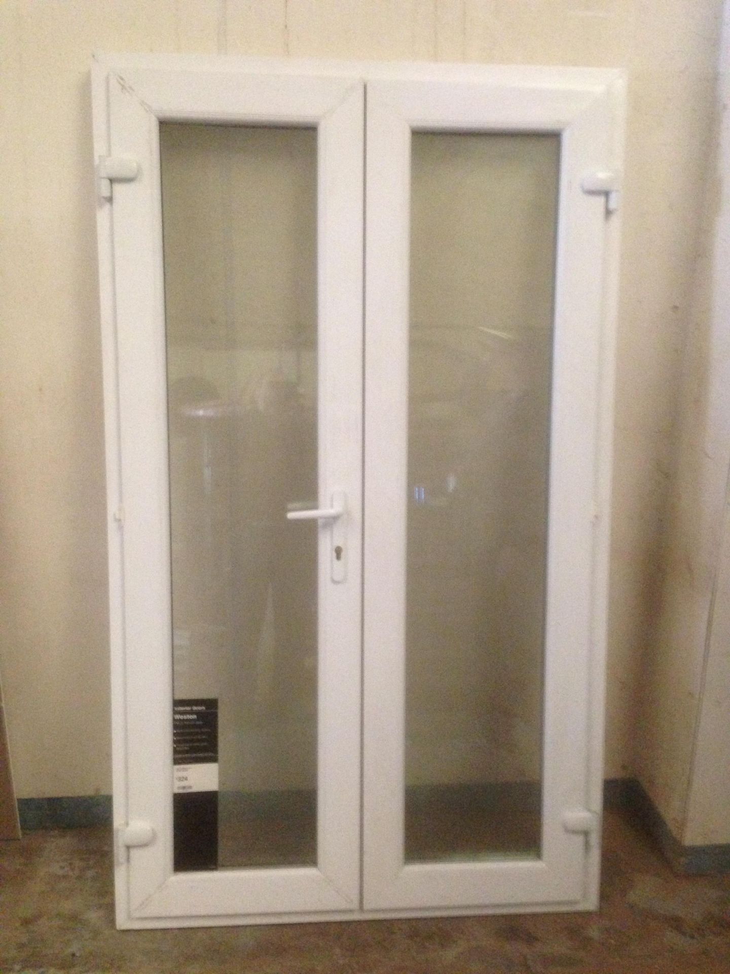 1 x set of white PVC French doors