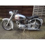 A 1952 BSA A10 Gold Flash, registration number OHW 290, silver.