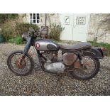 A 1949 BSA B31 restoration project, engine number ZB31 3886, blue.