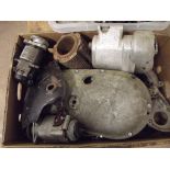 Assorted British motorcycle components and spares, for various manufacturers including Norton, BSA,