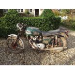 A 1956 Triumph Tiger T100 restoration project, registration number MCO 481, frame number 77426,