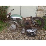 A circa 1957 BSA A7 restoration project, frame number A7 4118, green.