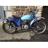 A circa 1952 DMW 197cc scrambler, blue.