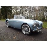 A 1953 Austin Healey 100, registration number TDD 47, chassis number BN1 1140267, Healey Ice blue.