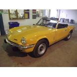 A 1971 Triumph Spitfire Mk IV, registration number BAC 778J, Saffron yellow.