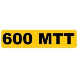 A cherished registration number, 600 MTT,