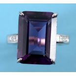 An 18ct white gold amethyst and diamond