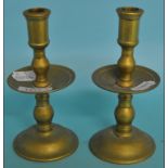 A pair of 19th century brass candlestick