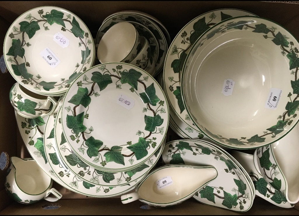 A Wedgwood Napoleon Ivy pattern part dinner and tea service (box) Condition report