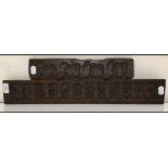 A treen gingerbread mould, 62 cm wide, a