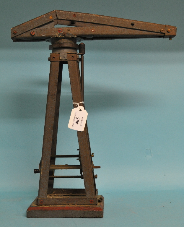 A model crane gantry, 40.5 cm high