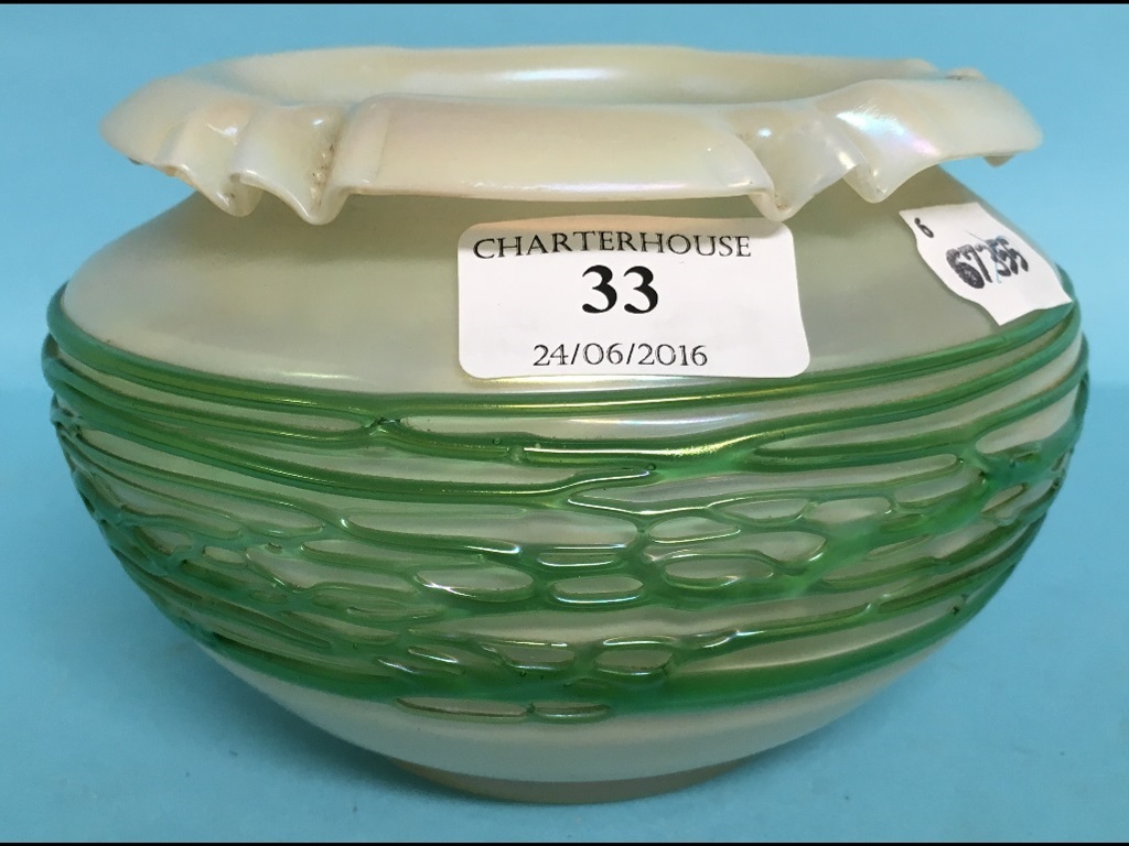 A Loetz style iridescent glass bowl, 10