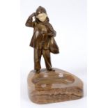 A bronze and ivory figure, of Pierrot, m