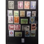 Assorted Scandinavian stamps, in an albu