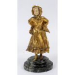 A French gilt bronze and ivory figure, o