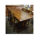 An oak refectory style dining table, 152 x 86 cm,