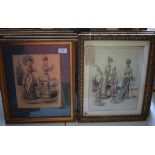 A series of nine fashion prints, another fashion print, a mezzotint after George Morland,