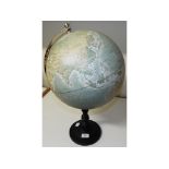 A hand made 13 inch terrestrial globe, 5
