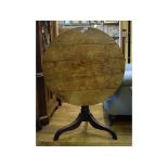 An oak tripod table, 79 cm diameter