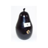 A pear shaped tea caddy, 18.5 cm high