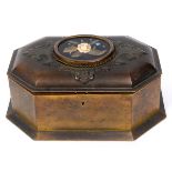 A late 19th century brass casket, the to
